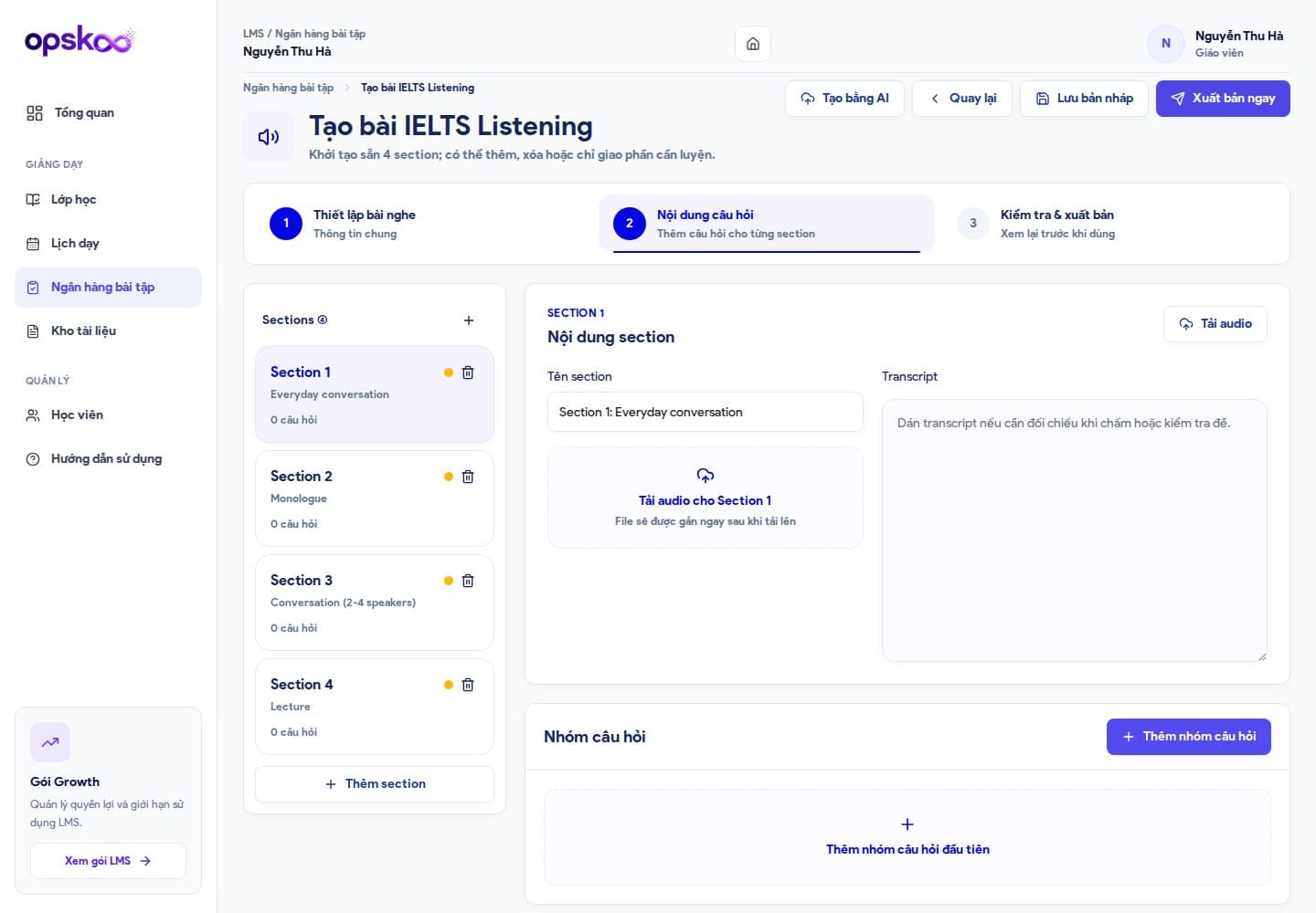 Trình tạo IELTS Listening